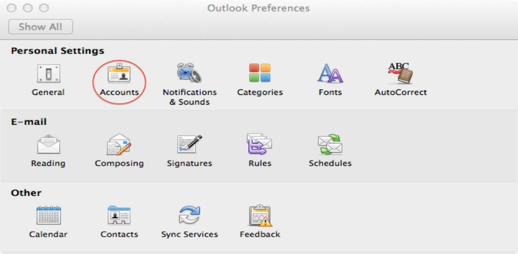outlook for mac 2011 send receive options
